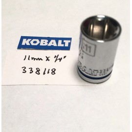 Kobalt 11 mm  x 1/4" Dr  Metric Socket 338118 Chrome Finish  Free Shipping
