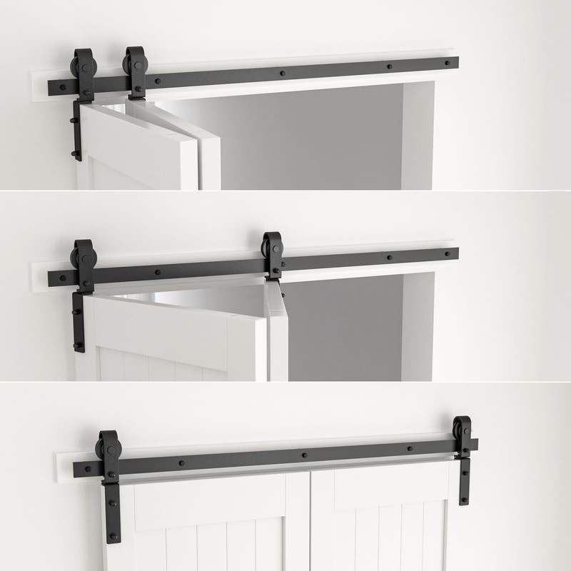 CCJH 5FT/60'' Bi-Folding Barn Door Hardware Sliding Track kit Heavy