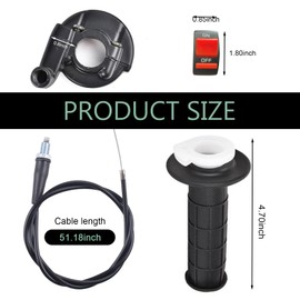 Anyhut 1 Set 7/8" 22mm Throttle Handle Grips Cable Clamp, Mini Bike Throttle Accelerator Handle Grips, Motorcycle Beach Buggy Parts, Compatible with Most 50-250CC Pit Bike/Dirt Bike/ATV (Black)