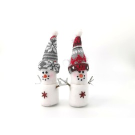 Villeurbanne Christmas Ornaments Set, 2 Pieces, Cute Snowman Figurines, Holiday Party Decor，Gifts Ideas，Xmas Tree Hanging，6 inches Tall, Unique Design, Classic, Traditional