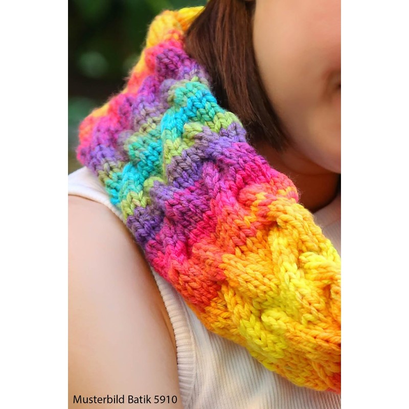 Wollbiene Batik Wool with Colour Gradient, Multicoloured Knitting Wool, Crochet