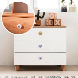 Jasfyee Furniture Knobs, 6 Pieces Wooden Door Knobs with Screws Door Knobs for Round Cabinets 35mm Suitable for Cabinets, Dressing Tables, Shoe Cabinets and Furniture Doors