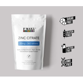 Zinc Citrate 50mg | 120/360 Tablets | One a Day | Easy to Swallow | Immune Health | Food Supplement (360)