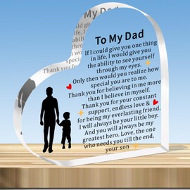 JMIMO Dad Gifts from Son Dad Birthday Gifts,To My Dad Acrylic Plaque Dad Gifts Christmas Fathers Day Birthday Gift Best Dad Present