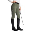 SANTINY Women's Horse Riding Pants Zipper Pockets Silicone Full-Seat Breeches