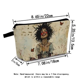 MoCaliduccious Beautiful City Black Woman Artpop Butterfly Print Women Makeup Bag Travel Cosmetic Bag