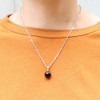 Gold Stone Morion Necklace, Black Crystal, Pendant, Unisex, Natural Stone,