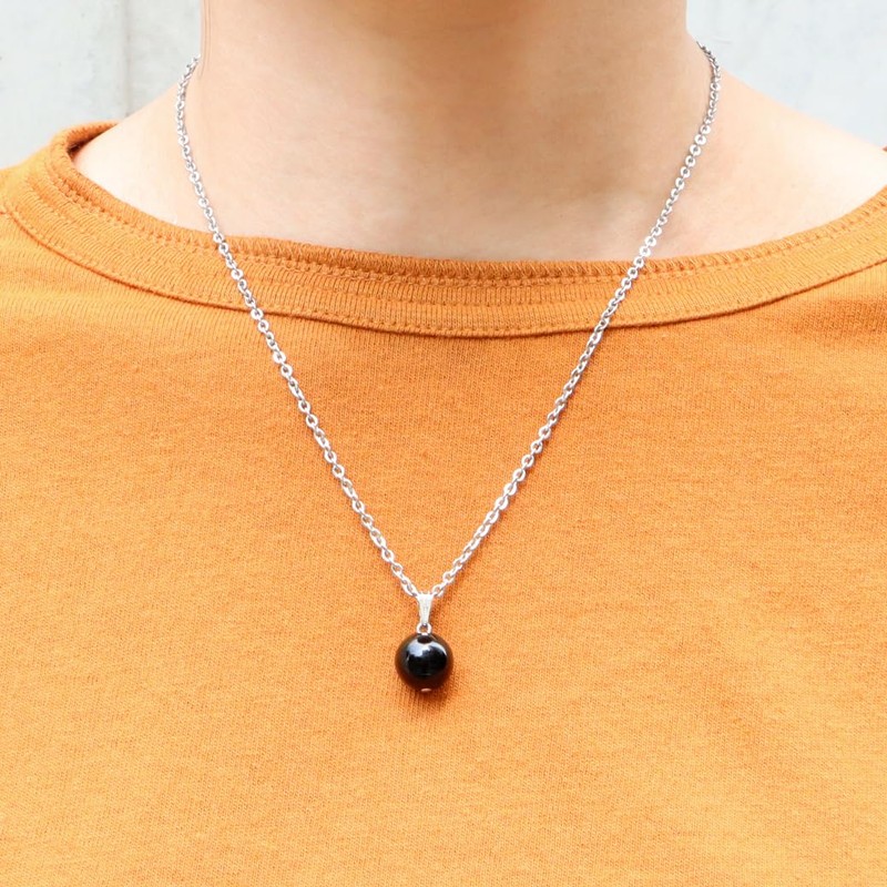 Gold Stone Morion Necklace, Black Crystal, Pendant, Unisex, Natural Stone,