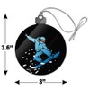 Snowboarder on Black Acrylic Christmas Tree Holiday Ornament