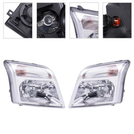Front Headlight, For Ford Transit Connect 2010-2013 Halogen Headlight, 9T1Z13008C, FO2502296, 9T1Z13008D, FO2503296 Head Lamp Direct Replacement Assembly (Driver & Passenger Side)