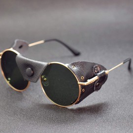 Ossat side shield round sunglasses glacier Metal Frame circular Mountain Hiking eyewear For Men Women