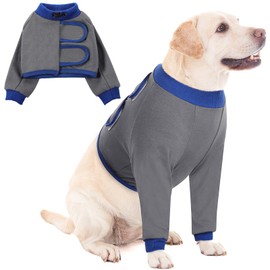 KOESON Dog Recovery Sleeve for Front Legs, Dog Surgery Recovery Suit After Surgery Dog Elbow Protector, Adjustable Dog Leg Sleeve to Stop Licking for Leg Injuries Dog Cone Collar Alternative Grey L