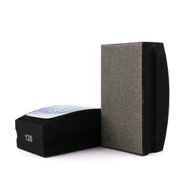 YDROWN 120 Grit Diamond Hand Polishing Pads Foam Back for Glass Granite Marble Concrete Stone Sanding and Polishing (120 Grit)