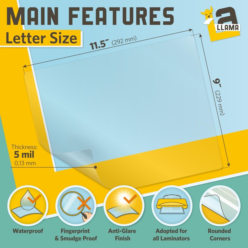 Matte Thermal Laminating Pouches, Matte Finish, 9 x 11.5 Inches