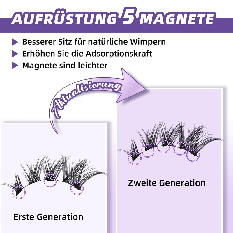 B&Q Magnetic Eyelashes, 2 Pairs, Magnetic Eyelashes, Natural Look, Two