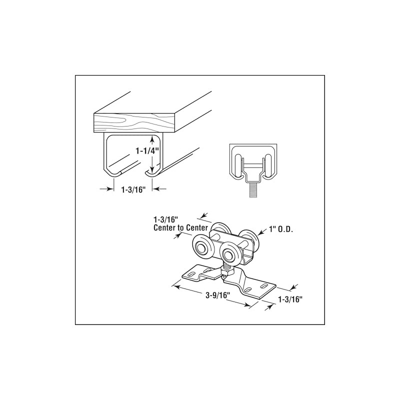 Prime-Line N 7410 Pocket Door Roller Assembly, 1 In. (outside