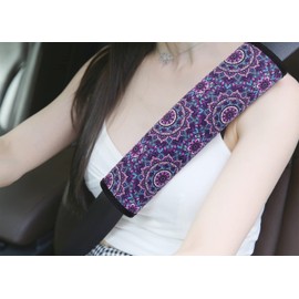 YR 2 Packs Soft Comfort Car Seat Belt Pads Cover, Universal Car Seat Belt Shoulder Pads Strap Covers for Adults, Car Seat Belt Cushions, Lotus