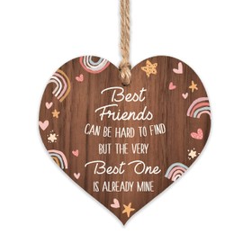 Friends plaque | Best friends can be hard to find wooden heart | gifts for friends women | best friend plaque | hug gifts motivational miss you gift | birthday Christmas | uk her girls woman