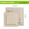 GreenWorks 6 inch and 8 inch Heavy-duty Compostable Plates (each
