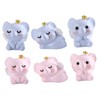 Generic 3sets Miniature Elephant Figurines Adorable Resin Animal Models for
