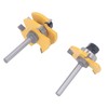 2Pcs Tongue and Groove Cutter 3 Teeth 1/4inch Shank T
