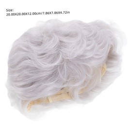 VICASKY Grandmother Wig for Women Short Grey Synthetic Hair Elderly Lady Costume Comfortable Realistic Look for and Daily Use