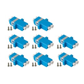 SpeedyFiberTX - 8-Pack Blue Duplex LC to LC Fiber Optic Adapters Couplers for Singlemode Fiber Patch Cable | Duplex LC Adapters with Screws