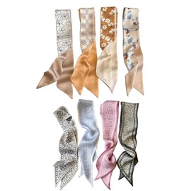 Xanthelle Scarves, 8 Decorative Silk Scarves, Women's Hair Towel for Tying Fashionable Accessories, Silk Scarf, Pocket Handle Cloth