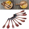 Wooden Tableware Set EcoFriendly Spoon Fork Reusable Hand Made Utensils