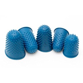 AFH Dermo Massager, Finger Cover, Finger Massager, Massage Aid, Self-Massage, Blood Circulation, Massage of Muscles, Various Sizes and Colours, Pack of 5 (XS, Blue)