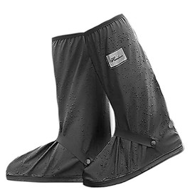 Cubiertas de Zapatos Impermeable Cubrecalzado PVC - Reutilizables Cubrecalzado, Equipo de protección Galoshes, Botas de lluvia(S - Negro)