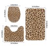 Jbofyee Leopard Print 3 Piece Bathroom Rugs Set, Bath Mat