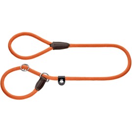 HUNTER Freestyle Retriever Dog Lead Orange Integrated Collar Fully Adjustable Weather-Resistant Easy to Grip Robust Rope with Leather Tips Size 8/170