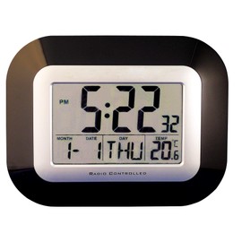 Radio Controlled Digital Electronic Clock - Ideal for classroom spaces, Portable around the room, 23x19cm