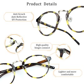 LifeArt Blue Light Blocking Glasses, Anti Eyestrain, Computer Reading Glasses, Gaming Glasses, TV Glasses for Women Men, Anti Glare (Tortoise, 1.25 Magnification)