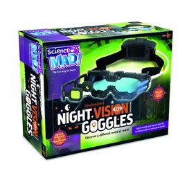 Science MAD! Night Vision Goggles For Kids - For Fun Night Missions - Lightweight, Flip Out Scope, 2x Magnification, Twin LED Beams, Blue Lenses, 6+ Years, ‎20 x 10 x 5.5 cm (SM55) , Black
