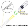 Luer lock 3ml 20Ga 1 Inch(25mm), 50 Pack Sterile Lab