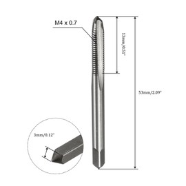 TA-VIGOR 4Pcs M4 x 0.7mm Metric Thread Taps, H2 High Speed Steel Straight Flute Tap Right Hand Threading Tapping Repair Tools