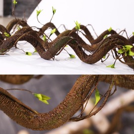 CONGZHANHH Bendable 63in Artificial Tree Twigs Cane Wood Vine Branches Fake Plants Trunk Garland with Leaves for Home Wedding Garden Wall Hanging Mantel Christmas Thanksgiving Day Decoration