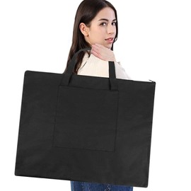 Art Supplies Bag, Paint Bag, A2 Sketch Bag, Handbag, Drawing Board Bag, Large Capacity, Thick, Waterproof, Canvas Bag, Art Bag, Foldable, Convenient to Carry, Carrying Case, For Adults and Children, Unisex, Black, Modern