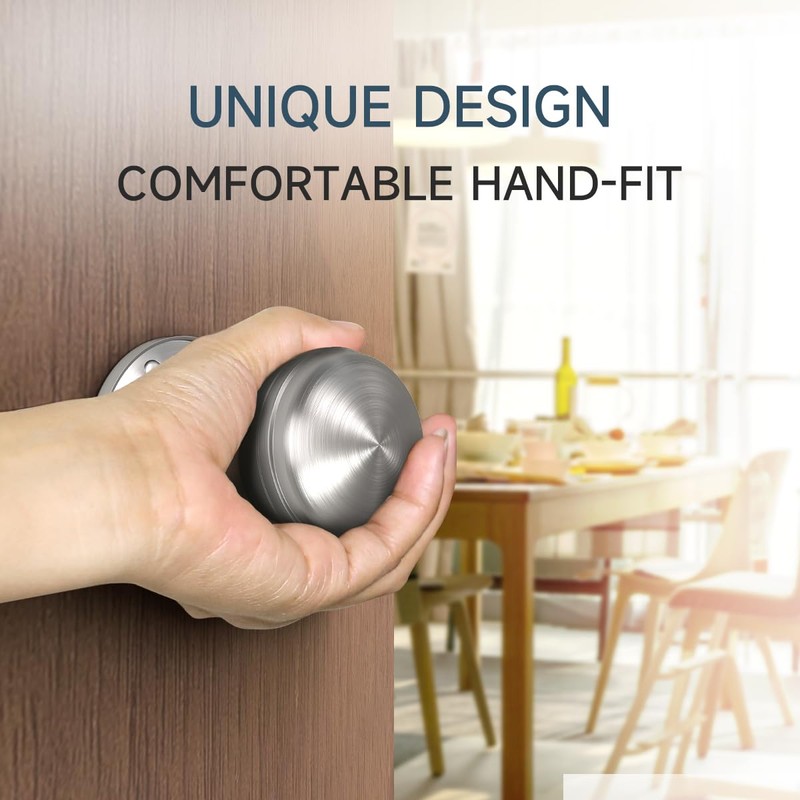 Bwintech 1 Set Ringed Mortice Door Knobs,Satin Nickel Finishing Pull