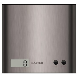 Salter Arc Digital Kitchen Scales - Electronic Food Weighing, Slim Stainless Steel Curved Design Cooking Scale Home Appliance, LCD Display, Add & Weigh, Easy to Clean, 15 Year Guarantee