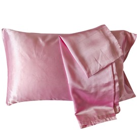ZIYUHOME Pillowcases Pink Standard 20x26 Inches Set of 2 Soft Smooth Comfortable Silky Pillowcase Similar to Silk Pillow Cases Satin Polyester Envelope Closure Gifts (Standard, Pink)