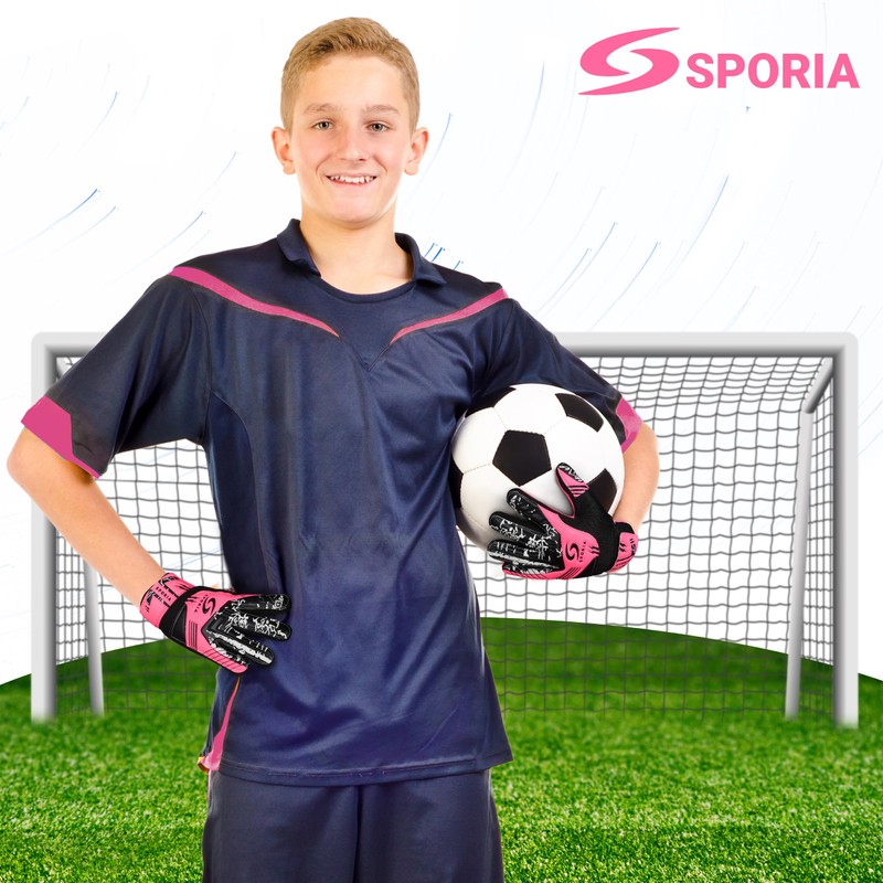SPORIA Youth Goalie Gloves (Pink, 4)
