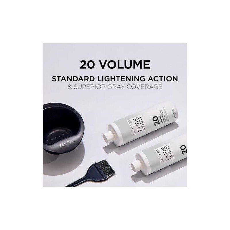 Clairol Professional Soy4plex Pure White Creme Hair Color Developer, 20