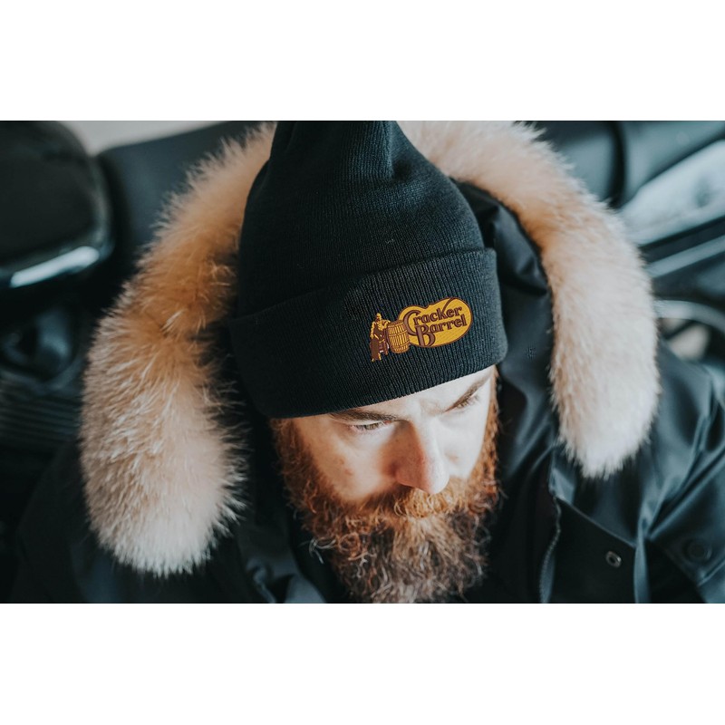 Cracker Barrel Vintage Beanie Hat Warm Winter Cap (White)