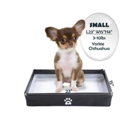 MEEXPAWS Dog Pee Pad Holder Foldable, Puppy Pad Holder Liner Base High Side, Dog Litter Box Indoor 23 x15 in, Training Leak-Proof Easy Clean