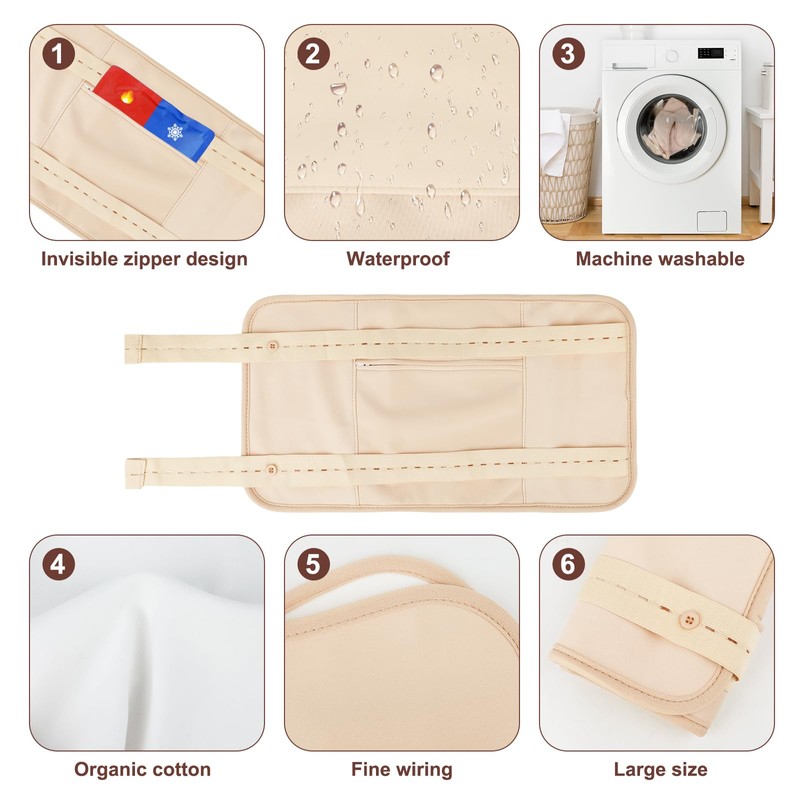 9 PCS Castor Oil Pack Wrap, Reusable Organic Cotton Castor