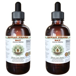 Bay Alcohol-Free Liquid Extract, Bay (Laurus Nobilis) Dried Leaf Glycerite Hawaii Pharm Natural Herbal Supplement 2x4 oz