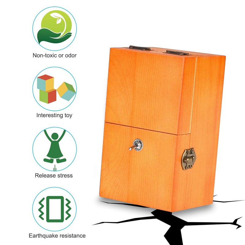 Calary Useless Box Turns Itself Off In Wooden Storage Box